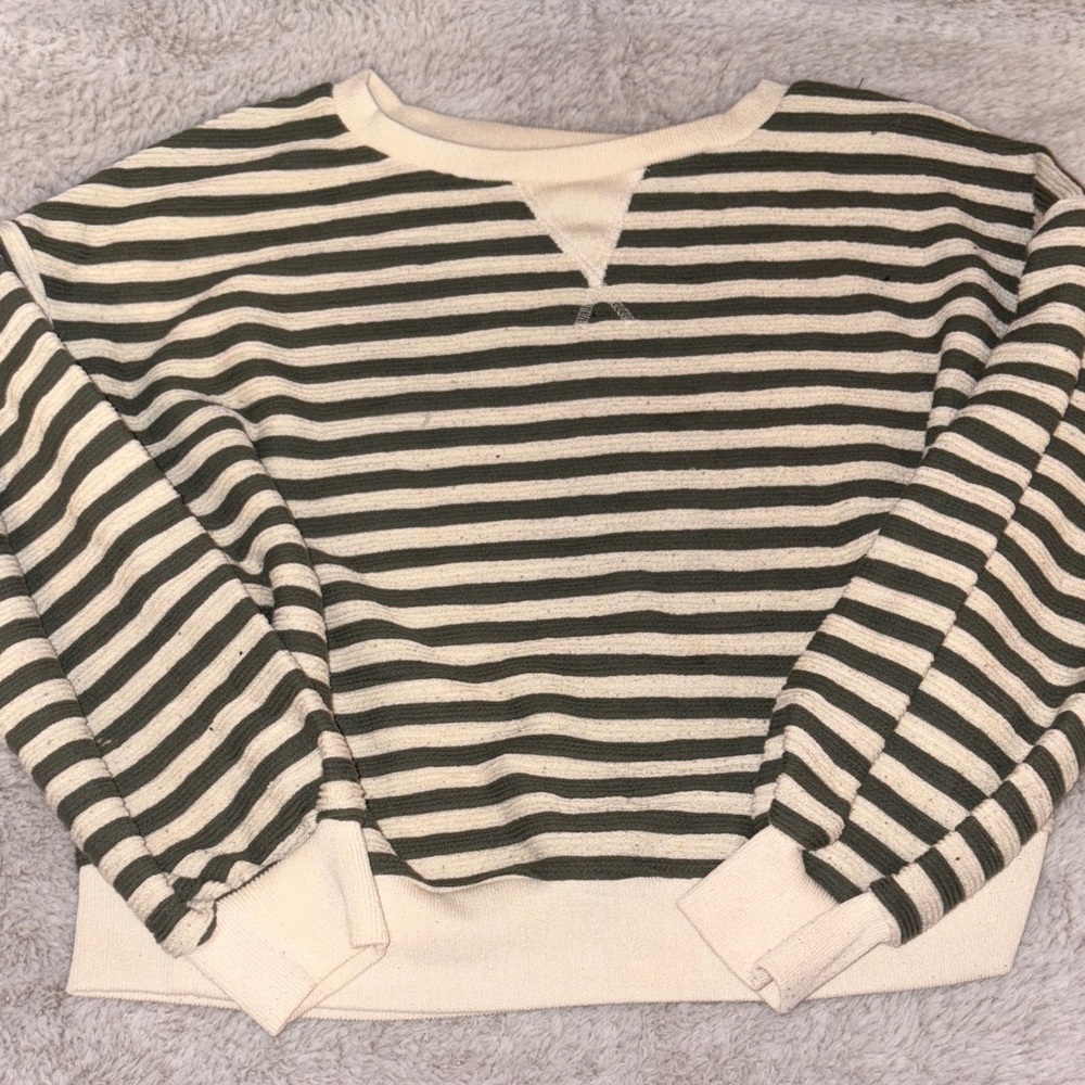Blu Pepper Green and Cream Striped Knit